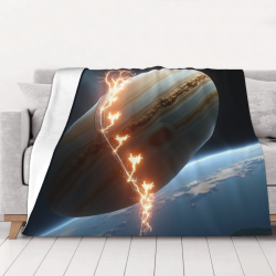 280g horizontale Flanell-Decke mit Planeten-Blitz-Muster