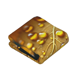 280g Vertical Flannel Blanket with Pattern of Water - droplets on Yellow Leaves