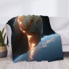 Coperta in flanella orizzontale 280g motivo fulmine planetario