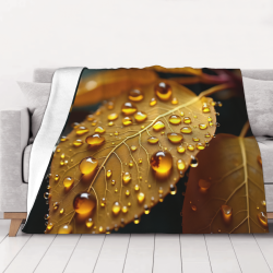 280g horizontale Flanell-Decke mit Wassertropfen- und Herbstblatt-Muster