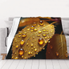 Couverture en flanelle horizontale 280g avec motif gouttes d'eau et feuilles d'automne