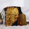 Couverture en flanelle horizontale 280g avec motif gouttes d'eau et feuilles d'automne