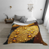 Couverture en flanelle horizontale 280g avec motif gouttes d'eau et feuilles d'automne