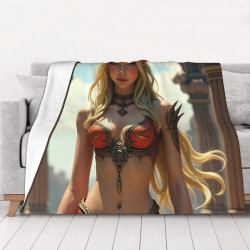 Manta de franela horizontal de 280g con encantador estampado femenino