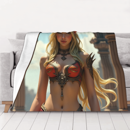 بطانية فلانيل أفقية 280 جرام بتصميم أنثوي ساحر
