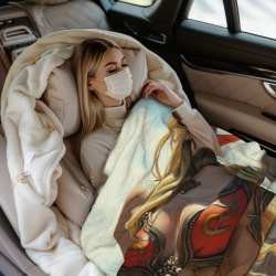 280g 横型 魅力的な女性パターン フランネルブランケット