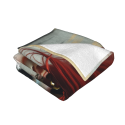 Couverture en flanelle horizontale 280g : Motif de femme rousse mystérieuse