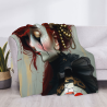 Couverture en flanelle horizontale 280g : Motif de femme rousse mystérieuse