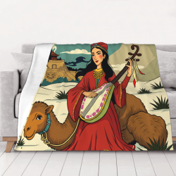 280g Flanell-Decke mit einseitigem Druck (Muster im Stil der Westregion)