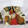 280g Flanell-Decke mit einseitigem Druck (Muster im Stil der Westregion)