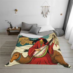280g Flanell-Decke mit einseitigem Druck (Muster im Stil der Westregion)