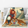 280g Flanell-Decke mit einseitigem Druck des Motivs Wu Song schlägt einen Tiger