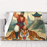 280g Horizontal Wu Song Fighting the Tiger Printed Flannel Blanket