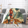 280g Horizontal Wu Song Fighting the Tiger Printed Flannel Blanket