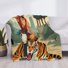 280g Horizontal Wu Song Fighting the Tiger Printed Flannel Blanket