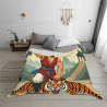 280g Horizontal Wu Song Fighting the Tiger Printed Flannel Blanket