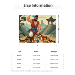 280g Horizontal Wu Song Fighting the Tiger Printed Flannel Blanket