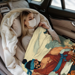 Coperta in flanella 280g con stampa a un lato del motivo Wu Song che batte una tigre