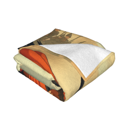 280g Horizontal Fleece Blanket with Ancient General Pattern