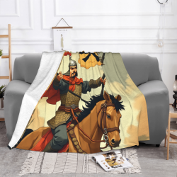 280g Horizontal Fleece Blanket with Ancient General Pattern