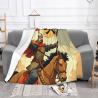 280g Horizontal Fleece Blanket with Ancient General Pattern