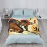 280g Vertical - style Flannel Blanket with Ancient Warrior Pattern