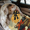 280g Vertical - style Flannel Blanket with Ancient Warrior Pattern