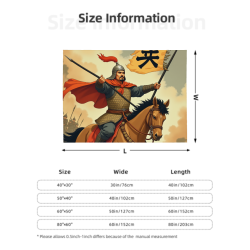 280g Horizontal Fleece Blanket with Ancient General Pattern