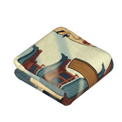 Couverture en flanelle verticale 280g avec motif de dame ancienne