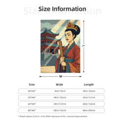280g 수직 플란넬 담요 (고풍스러운 여인 패턴)