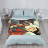 Couverture en flanelle verticale 280g avec motif de dame ancienne