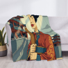 Couverture en flanelle de 280g avec impression unilatérale et motifs de style ancien