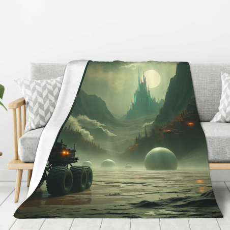Coperta in flanella verticale 280g: Stampa fantastica sci-fi