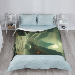 280g Vertical Flannel Blanket: Fantasy Sci - Fi Printing