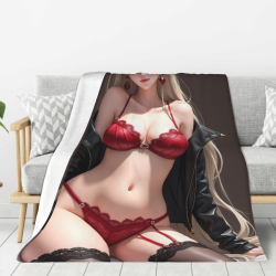 280g竖款法兰绒毛毯（性感动漫女郎图案）