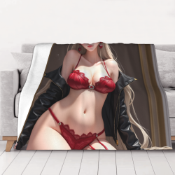 섹시 애니메이션 패턴 280g 플란넬 퍼블랭킷(가로형)