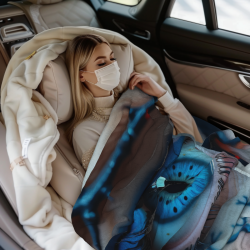 Coperta in flanella 280g stile verticale con stampa su un lato (Occhio sognante)