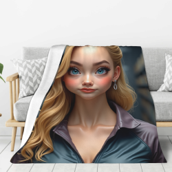 Couverture en flanelle verticale 280g avec motif beauté cartoon