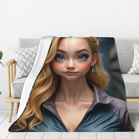Coperta in flanella verticale 280g con motivo bellezza cartoon