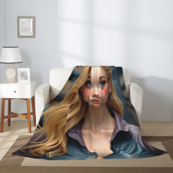Coperta in flanella verticale 280g con motivo bellezza cartoon