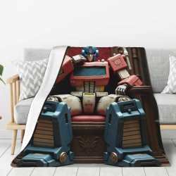280g Vertical Flannel Blanket with Transformers Pattern