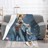 280g einseitig bedruckte Flanell-Decke mit Guanyin auf einem Elefanten reitend Muster