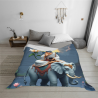 280g einseitig bedruckte Flanell-Decke mit Guanyin auf einem Elefanten reitend Muster