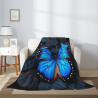 280g Vertical Blue Butterfly Print Flannel Blanket