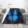 280g Single - sided Printed Blue Butterfly Flannel Blanket, Comfortable, Warm and Suitable for Multiple Scenarios