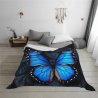 280g Single - sided Printed Blue Butterfly Flannel Blanket, Comfortable, Warm and Suitable for Multiple Scenarios