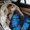 280g Einseitig Bedruckte Blaue Schmetterling Flanell Decke, Bequem, Warm und Für Mehrere Szenarien Geeignet