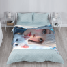 Coperta in flanella verticale 280g con stampa di ragazza e gatto adorabili