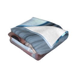 Coperta in flanella orizzontale 280g: Motivo di bella ragazza e gatto carino, compagnia calorosa