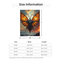 280g Vertical Single - sided Printed Butterfly - shaped Demon Pattern Flannel Blanket